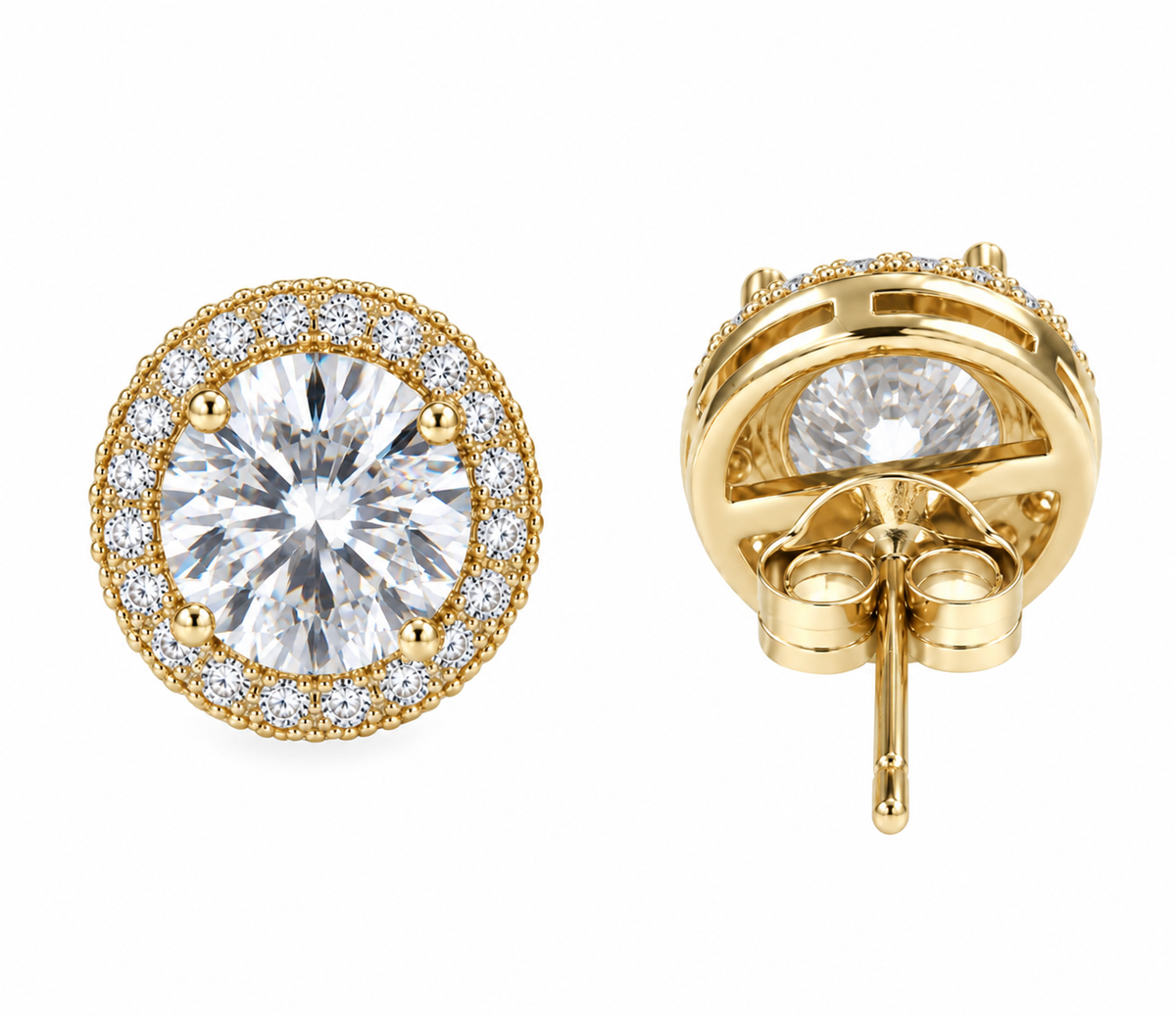 ICED ROUND CUT EARRINGS - S925