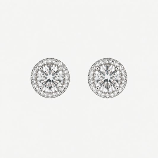 ICED ROUND CUT EARRINGS - S925