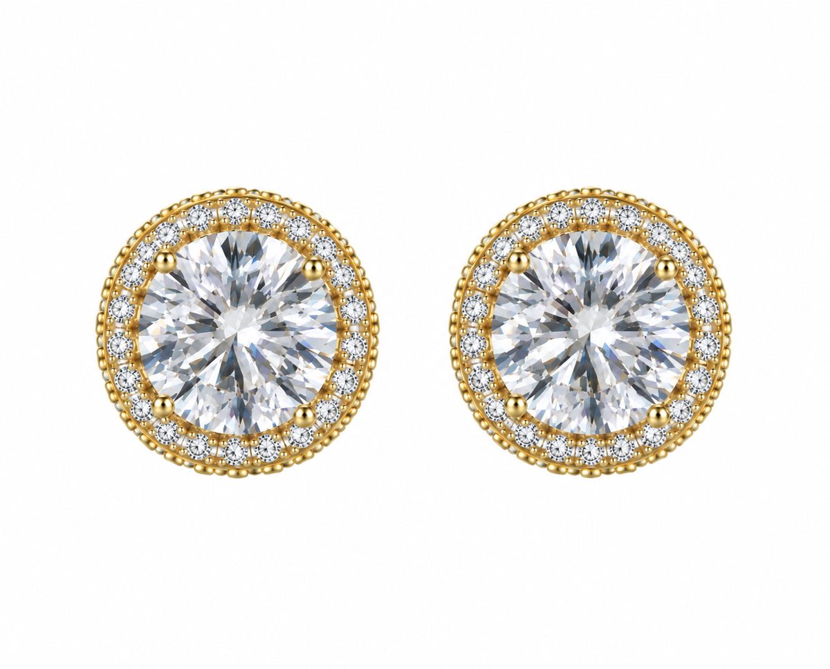 ICED ROUND CUT EARRINGS - S925