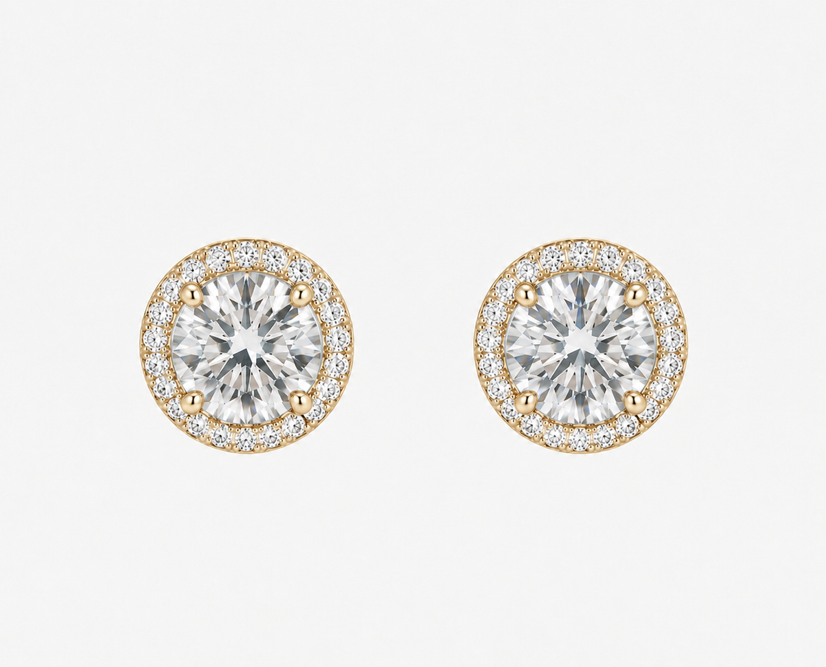 ICED ROUND CUT EARRINGS - S925