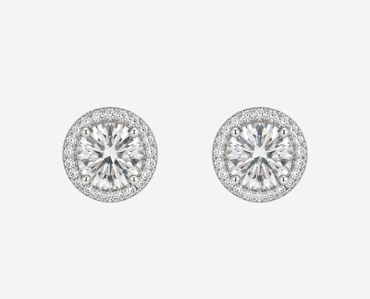 ICED ROUND CUT EARRINGS - S925