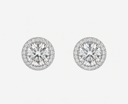 ICED ROUND CUT EARRINGS - S925