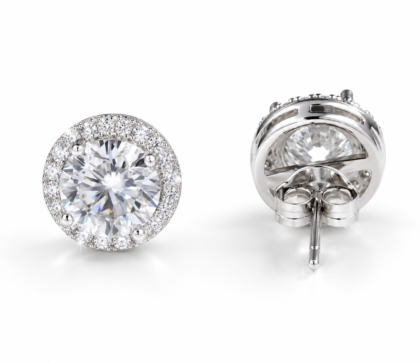 ICED ROUND CUT EARRINGS - S925