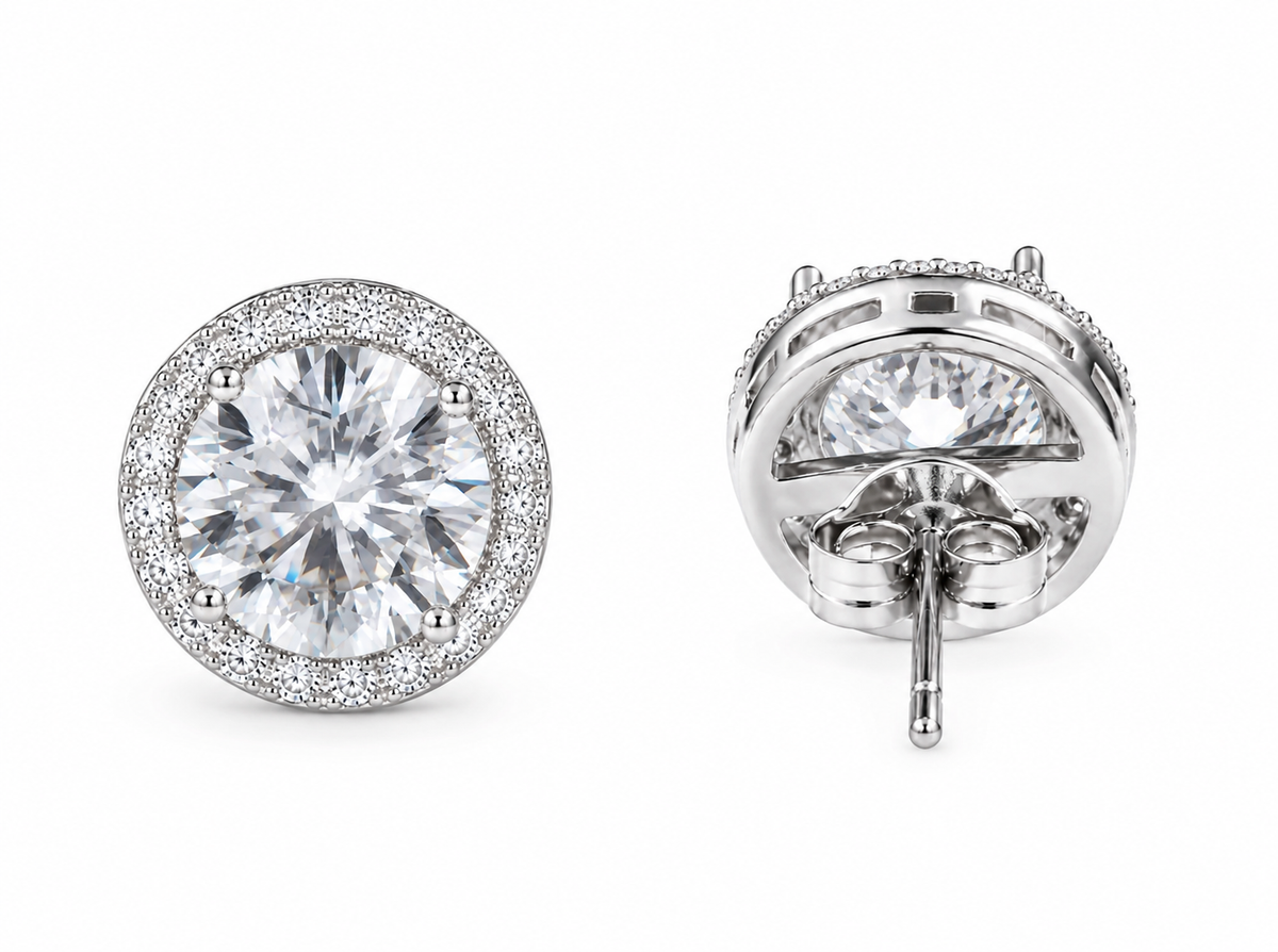 ICED ROUND CUT EARRINGS - S925