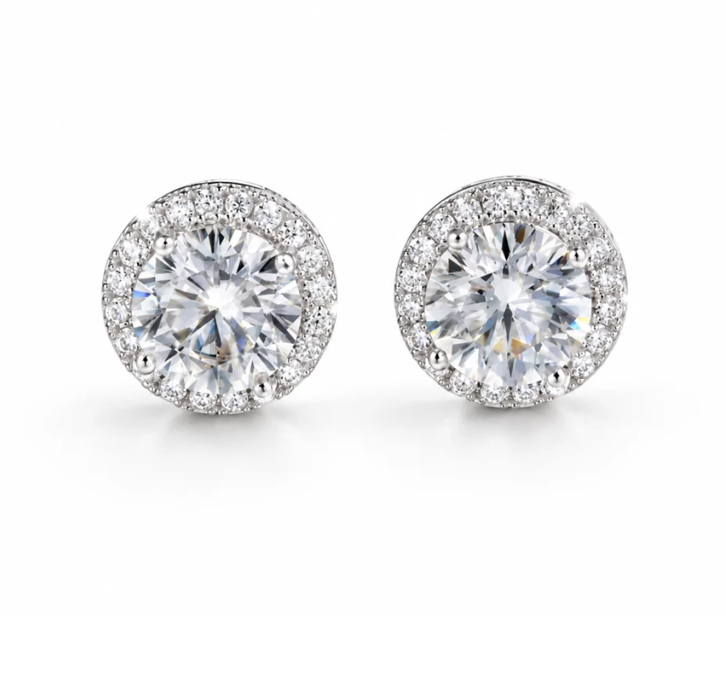 ICED ROUND CUT EARRINGS - S925