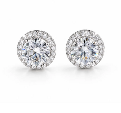 ICED ROUND CUT EARRINGS - S925