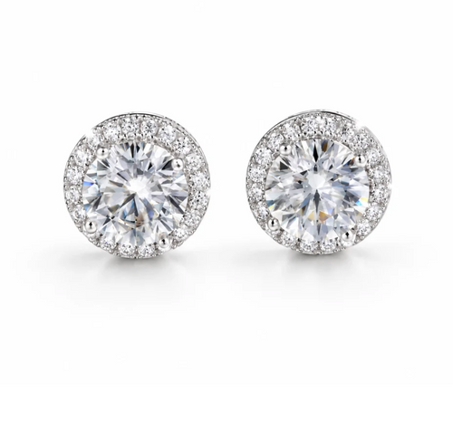 ICED ROUND CUT EARRINGS - S925