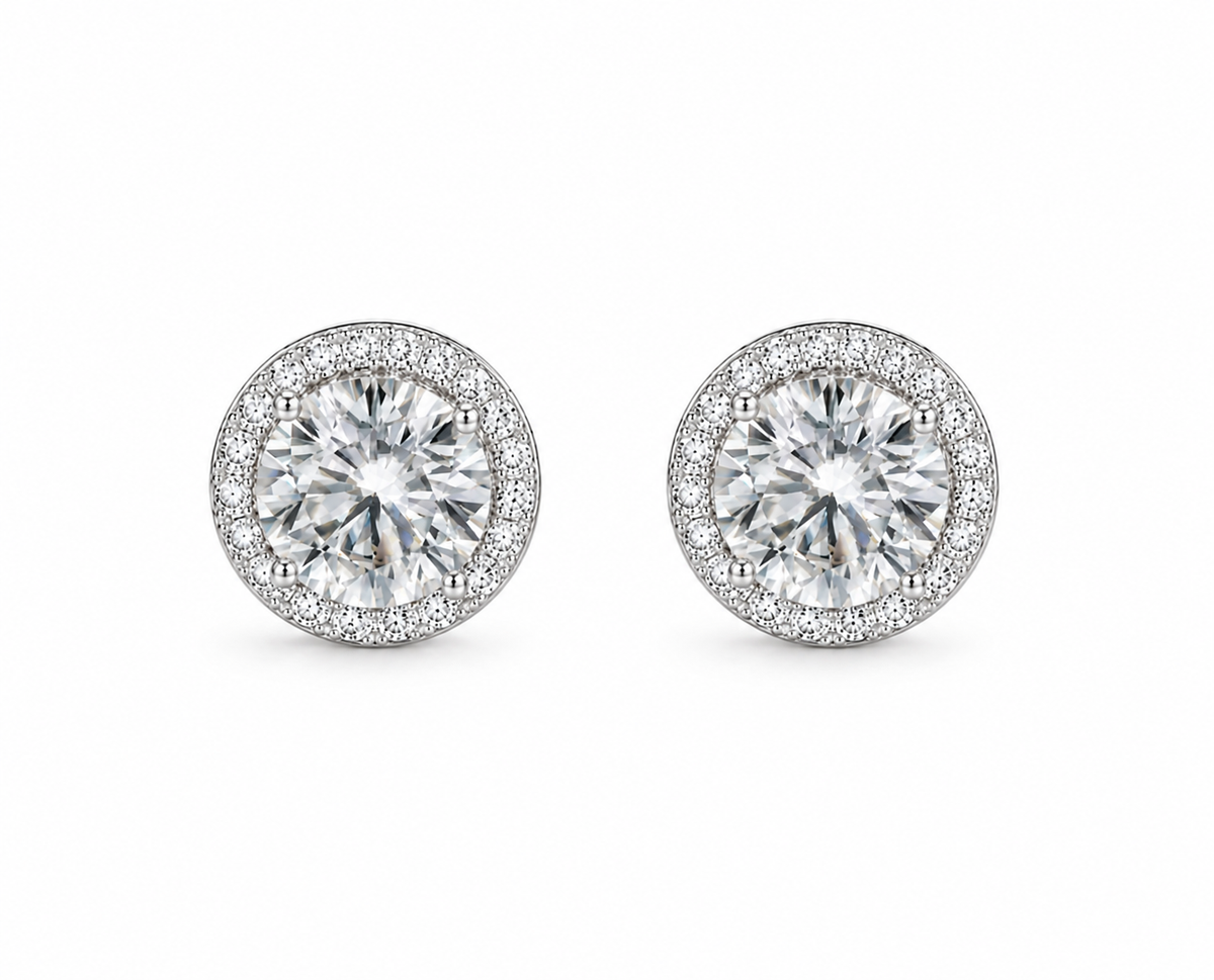 ICED ROUND CUT EARRINGS - S925