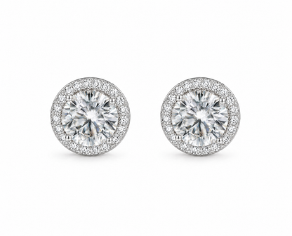 ICED ROUND CUT EARRINGS - S925