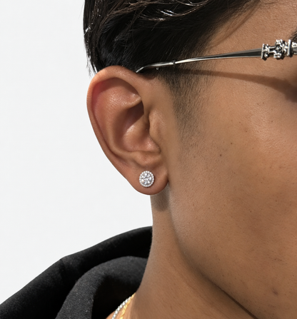 ICED ROUND CUT EARRINGS - S925
